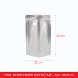  ETZ6B - 22x32cm - Combo 25 túi Zipper nhôm ghép - Bạc 