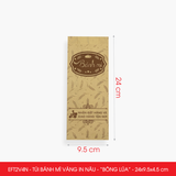  EFT2V4N - Combo 100 túi bánh mì vàng in nâu - "Bông lúa" - 24x9,5x4,5 cm 
