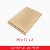  ED2 - 25x17x3 cm - Combo 25 hộp carton dẹt nắp gài 