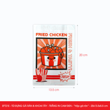 EFT21E - Túi giấy đựng gà rán & khoai tây chiên - Trắng - In cam & đen - "Hộp gà rán" - 20x13.5x5.5 cm 
