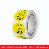  ESC01 - Cuộn Sticker Thank You tròn - Một thiết kế - 2.5cm - [500 tem/cuộn] 
