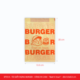  EFT21A - Túi giấy đựng burger - Vàng - In cam - "Best in town" - 20x13.5x5.5 cm 