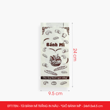  EFT1T5N - Combo 100 túi bánh mì trắng in nâu - "Giỏ bánh mì" - 24x9.5x4.5 cm 