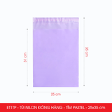 ET1TP - Combo 100 túi nilon đóng hàng - Tím Pastel - 25x35cm 