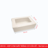  EFH1D - Combo 25 hộp giấy trắng đựng đồ ăn có cửa sổ- 18x12x5 cm 
