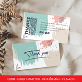  ECT08 - Combo 50 card Thank you - Thiệp cảm ơn - C300 - In nhiều màu - 9x5.4 cm 
