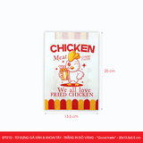  EFT21D - Túi giấy đựng gà rán & khoai tây chiên - Trắng - In đỏ & vàng - "Good Taste" - 20x13.5x5.5 cm 