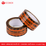  EBK3C - 4.8cm - Block 6 cuộn/1.2kg - Băng keo HÀNG DỄ VỠ màu cam đen 