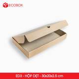  ED3 - 30x20x2.5 cm - Combo 25 hộp carton dẹt nắp gài 