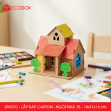  EFK07O - Nhà giấy lắp ráp bằng carton - Mẫu 15 - 14x11x14 cm 