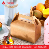  EFQxN - Hộp giấy Kraft quai xách - Nâu - Nhiều size 