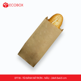  EFT1B - Combo 100 túi giấy bánh mì nâu - EFT1B - 24x9.5x4.5 cm 