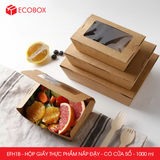  EFH1B - Combo 25 hộp giấy đựng đồ ăn có cửa sổ - 18x12x5 cm 