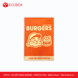  EFT21A - Túi giấy đựng burger - Vàng - In cam - "Best in town" - 20x13.5x5.5 cm 