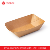  EFPxN - Khay giấy kraft dáng thuyền đựng thực phẩm - Nhiều size 