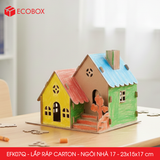  EFK07Q - Nhà giấy lắp ráp bằng carton - Mẫu 17 - 23x15x17 cm 