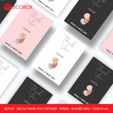  EDTV01 - Combo 50 decal Thank You chữ nhật - Trắng - In nhiều màu - 10.5x7.5 cm 