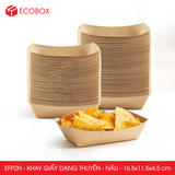  EFP2N - Khay giấy kraft dáng thuyền đựng thực phẩm - 16.5x11.5x4.5 cm 
