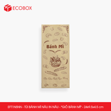  EFT1N5NN - Combo 100 túi bánh mì nâu in nâu - "Giỏ bánh mì" - 24x9.5x4.5 cm 