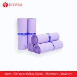  ET2TP - Combo 100 túi nilon đóng hàng - Tím Pastel - 28x42cm 