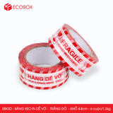  EBK3D - 4.8cm - Block 6 cuộn/1.2kg - Băng keo HÀNG DỄ VỠ màu đỏ trắng 