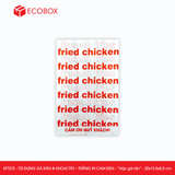  EFT21E - Túi giấy đựng gà rán & khoai tây chiên - Trắng - In cam & đen - "Hộp gà rán" - 20x13.5x5.5 cm 