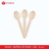  EFMG2 - Combo 100 muỗng gỗ dùng 1 lần - 16 cm 