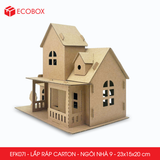  EFK07I - Nhà giấy lắp ráp bằng carton - Mẫu 9 - 23x15x20 cm 