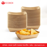  EFP4N - Khay giấy kraft dáng thuyền đựng thực phẩm - 22x16x5.5 cm 