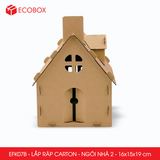  EFK07B - Nhà giấy lắp ráp bằng carton - Mẫu 2 - 16x15x19 cm 