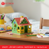  EFK07P - Nhà giấy lắp ráp bằng carton - Mẫu 16 - 14x13x12 cm 