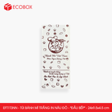  EFT1T3NN - Combo 100 túi bánh mì trắng in nâu đỏ - "Đầu bếp" - 24x9.5x4.5 cm 