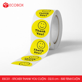  ESCxx - Cuộn Sticker Thank You tròn - Nhiều thiết kế - 2.5cm - [500 tem/cuộn] 
