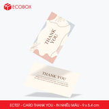  ECT07 - Combo 50 card Thank you - Thiệp cảm ơn - C300 - In nhiều màu - 9x5.4 cm 