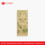  EFT1N4X - Combo 100 túi bánh mì nâu in xanh lá - "Best street food" - 24x9.5x4.5 cm 