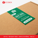  EDV1XL - Tem dán quay video - Xanh lá in trắng - 10x5 cm 