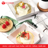  EFHPxT - Hộp giấy kraft thực phẩm - Nắp PET - Trắng - Nhiều size 