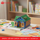  EFK07N - Nhà giấy lắp ráp bằng carton - Mẫu 14 - 16x14x9 cm 