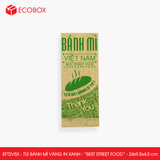  EFT2V5X - Túi bánh mì vàng in xanh - "Best street food" - 24x9,5x4,5 cm 