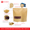  ETZ1N - 10x15cm - Túi Zipper giấy Kraft cửa sổ full - Nâu 