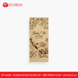  EFT1N4NN - Combo 100 túi bánh mì nâu in nâu đỏ - "Best street food" - 24x9.5x4.5 cm 