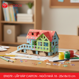  EFK07R - Nhà giấy lắp ráp bằng carton - Mẫu 18 - 25x18x13 cm 