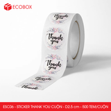  ESCxx - Cuộn Sticker Thank You tròn - Nhiều thiết kế - 2.5cm - [500 tem/cuộn] 
