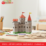  EFK07U - Nhà giấy lắp ráp bằng carton - Mẫu 21 - 21x20x22 cm 