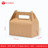  EFQxN - Hộp giấy Kraft quai xách - Nâu - Nhiều size 