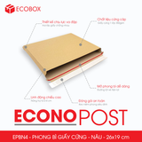  EPBN4 - 26x19 cm - Combo 20 phong bì giấy cứng màu nâu 