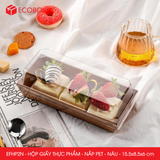  EFHP2N - Hộp giấy kraft thực phẩm - Nắp PET - Nâu - 15.5x8.5x6 cm 