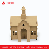  EFK07D - Nhà giấy lắp ráp bằng carton - Mẫu 4 - 19x14x25 cm 