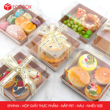  EFHPxN - Hộp giấy kraft thực phẩm - Nắp PET - Nâu - Nhiều size 