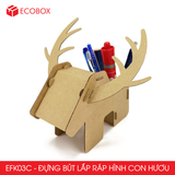  EFK03C - Đựng bút lắp ráp hình con hươu bằng giấy carton 